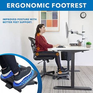 StrongTek Adjustable Under Desk Footrest, Ergonomic Foot Rest for Under  Desk with 3 Height Position, Wooden Foot Stool Under Desk with Anti-Slip