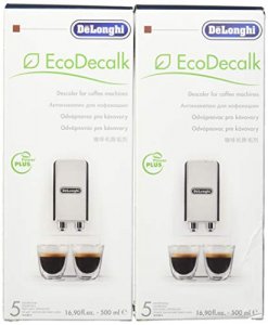 De'Longhi EcoDecalk Descaler, Eco-Friendly Universal Descaling Solution for  Coffee & Espresso Machines, 2-Pack (1 use per pack)