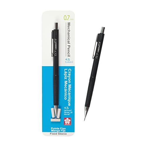 SAKURA Mechanical Pencil 0.7 mm - Pencil with 3 Eraser Refills