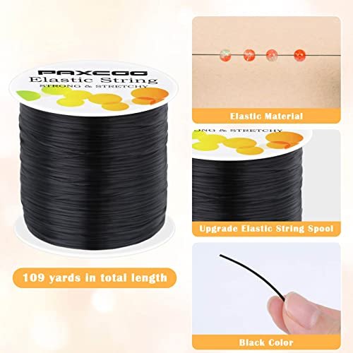 Black Elastic String for Jewelry Making, Paxcoo Bracelet String