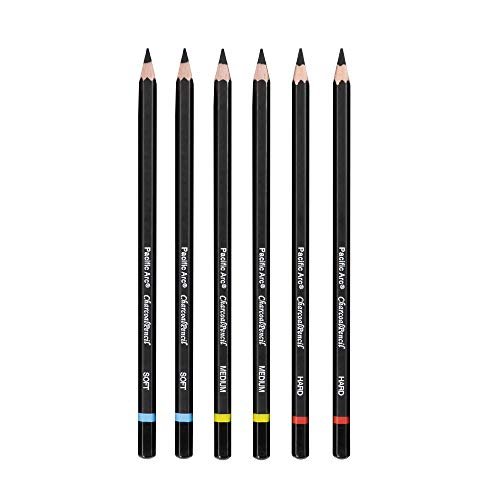 Pacific Arc Premium Charcoal Drawing Pencils for Artists - 6 Pieces Soft  Medium and Hard - Charcoal Pencils for Drawing, Sketching and Shading -  Grea - Imported Products from USA - iBhejo
