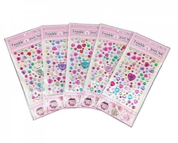 5 Sheets Jewels Stickers Self-Adhesive Craft Jewels and Gems