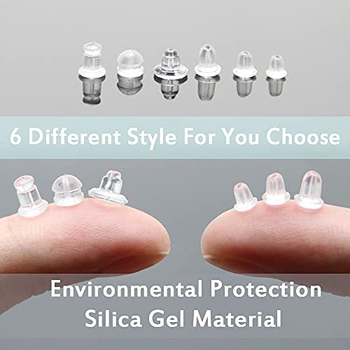 Silicone Earring Backs, Clear Earring backings with Box, Earring Safety  Back Pads backstops Stopper, 6 Different Shapes Soft Earring Backs  Replacemen - Imported Products from USA - iBhejo