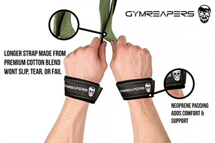  Gymreapers Lifting Wrist Straps For Weightlifting,  Bodybuilding, Powerlifting, Strength Training, & Deadlifts - Padded Neoprene