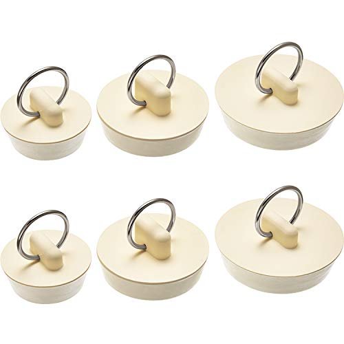 6 Pieces Drain Stopper, Rubber Sink Stopper Drain Plug with Pull Ring for  Bathtub, Kitchen, Bathroom and Laundry Sink in 6 Different Sizes, Grey