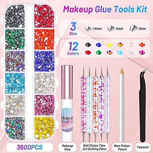 Face Makeup Glue for Rhinestones, Shynek Cosmetic Face Glitter Glue Long  Lasting Waterproof Face Glue Adhesive for Eye Jewels Face Gems Rhinestone