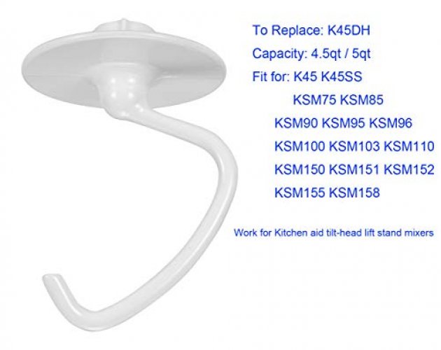 Stand Mixer Dough Hook for Kitchenaid KSM150 KSM90 K45 K45SS KSM75
