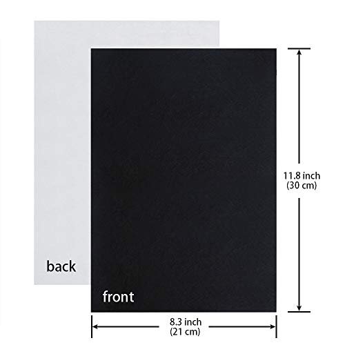 Sntieecr 10 Pieces Black Adhesive Back Felt Sheets, 1.6mm Thickness Fabric  Sticky Back Sheets, A4 Size 8.3 x 11.8 (21cm x 30cm) for DIY Craft and