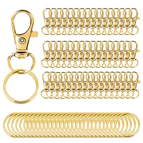 100PCS Gold Swivel Clasps Lanyard Snap Hooks with Key Rings, Key Chain Clip Hooks  Lobster Claw Clasps for Keychains Jewelry DIY Crafts - Imported Products  from USA - iBhejo