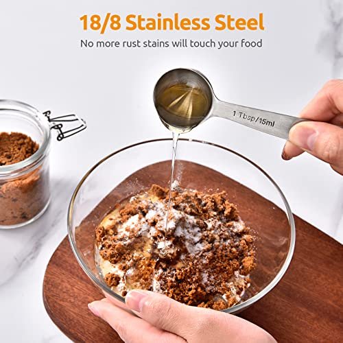 9Pcs Stainless Steel Measuring Spoon Set Baking Seasoning Cooking