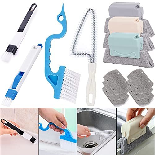 Crevice Gap Cleaning Brush Tool, 6Pcs Hand-Held Groove Gap Cleaning Tools,  2 In 1 Dustpan Cleaning Brushes, Shutter Door Window Track Kitchen Cleanin  - Imported Products from USA - iBhejo