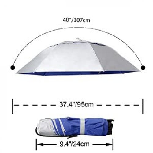 Vi Fishing Umbrella Hat Folding Sun Rain Cap Adjustable Multifunction Outdoor Headwear