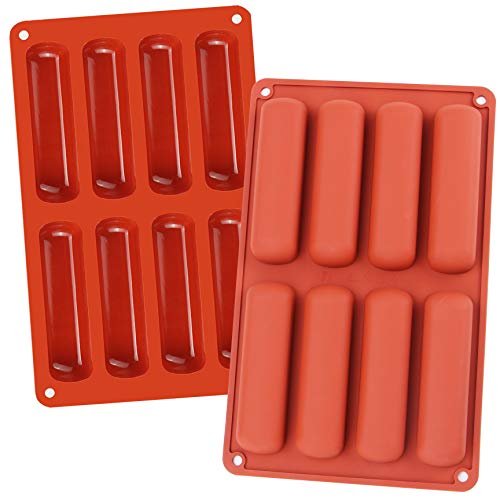 Webake 4.5 Inch 8 Cavities silicone rectangular chocolate bar molds