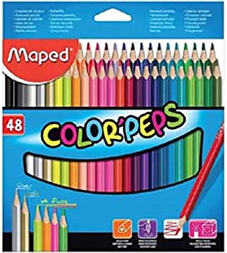 Maped Color'Peps Triangular Colored Pencils, Pack of 48