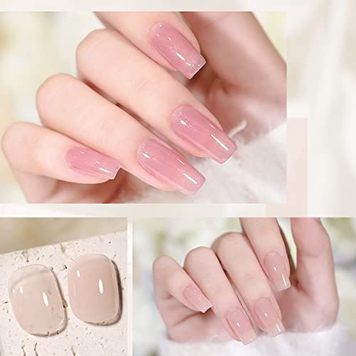 GAOY Sheer Light Pink Gel Nail Polish, 16ml Jelly Milky White Peach  Translucent Color 1352 UV Light Cure Gel Polish for Nail Art DIY Manicure  and Ped - Imported Products from USA - iBhejo