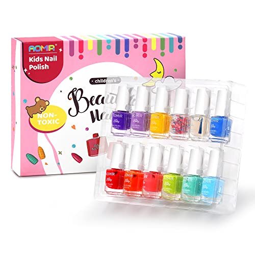 ETYJO Kids Nail Polish Set - Nail Polish for Girls Ages 3-12 | 12 Rainbow  Colors | Non-toxic, Water-based, Low Odor | Peel-off, Quick Dry | Children  - Imported Products from USA - iBhejo