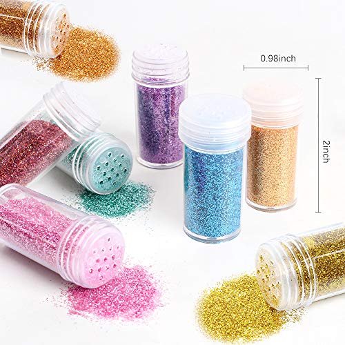 Multi Colors 24Pcs Fine Glitter Jars Set for Art Crafts Nails Body
