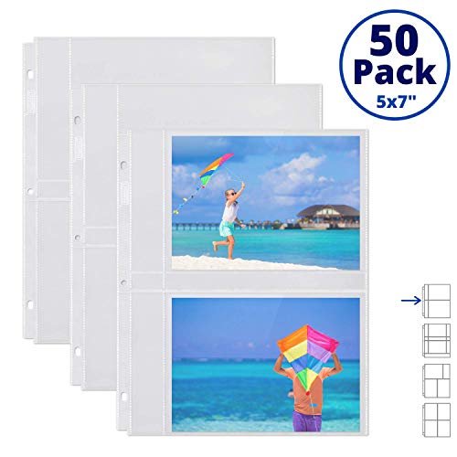 Dunwell 5x7 Photo Sleeve Inserts - (5x7, 50 Pack), for 200 Photos, Crystal  Clear Photo Pockets for 3-Ring Binder, Photo Album Refillable Page Inserts  - Imported Products from USA - iBhejo