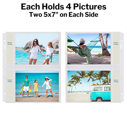 Dunwell 5x7 Photo Sleeve Inserts - (5x7, 50 Pack), for 200 Photos