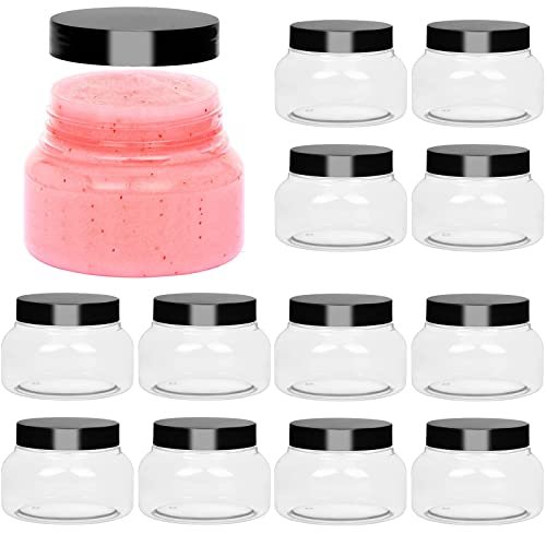 24 Pack Empty Plastic Slime Containers with Lids and Labels