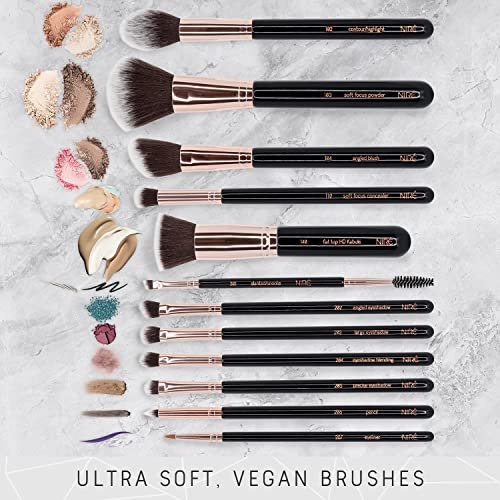 Nir Beauty 15piece Award Winning Professional Makeup Brush Set: Vegan  Makeup Brushes with Case, Makeup Sponge, Brush Cleaner, Guide, Gift Box -  Imported Products from USA - iBhejo