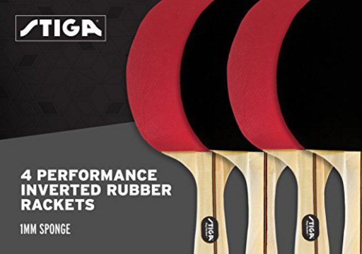 STIGA Performance 2 and 4-Player Ping Pong Paddle Set - Includes