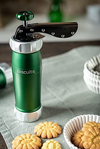 Marcato Atlas Deluxe Biscuit Maker Cookie Press, Made in Italy, Includes 20  Cookie Disc Shapes