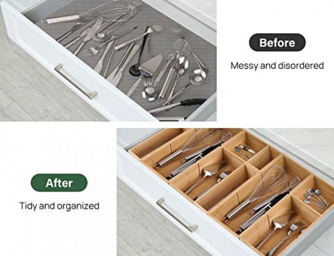 Kootek 9 Pcs Drawer Organizer 4-Size Bathroom Drawer Organizers Clear