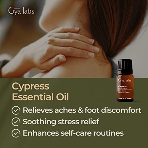 Gya Labs Cypress Essential Oil for Diffuser - Cypress Oil Essential Oils  for Varicose Veins - Aromatherapy Diffuser Oil Cypress Fragrance Oil - 100%  Natural (10ml) 