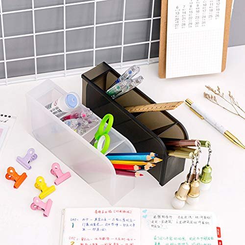 Marbrasse Acrylic Pen Organizer, 3 Pcs Clear Desk Organizer with penci