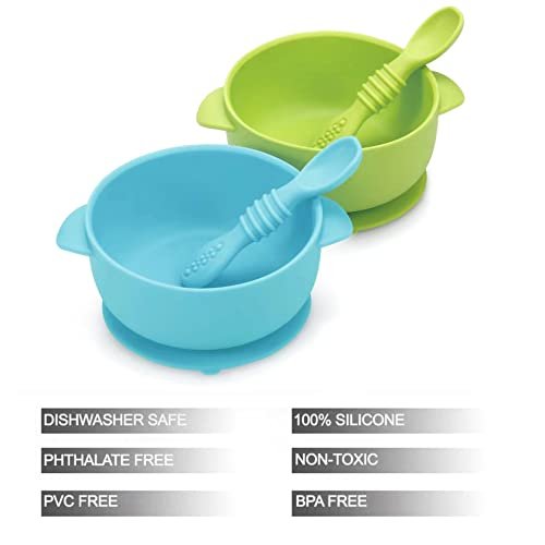 PandaEar Stackable Toddler Suction Bowl, 3-Pack