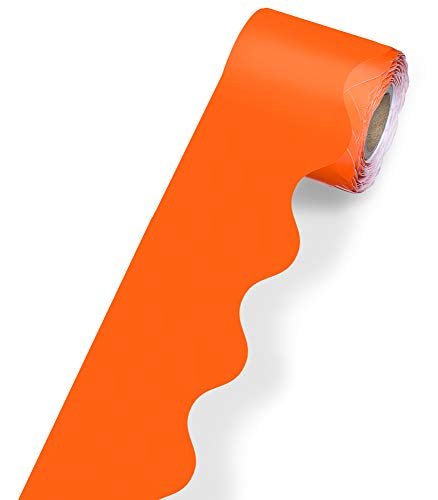 Carson Dellosa 36 Ft Scalloped Orange Bulletin Board Borders, Classroom ...