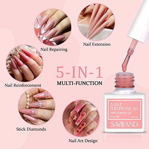Saviland 10ML Builder Nail Gel in A Bottle - 6pcs 5-in-1 Sheer Pink Color Builder  Nail Gel Extension Builder Nail Gel in a Bottle, Builder Nail Stren -  Imported Products from USA - iBhejo