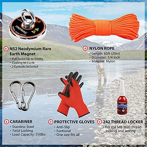 FINDMAG Fishing Magnet 600 LBS Pulling Force Magnet Fishing Kit, Super Strong  Fishing Magnet Kit for Magnetic Fishing and Retrieving Items - 2.95inch -  Imported Products from USA - iBhejo