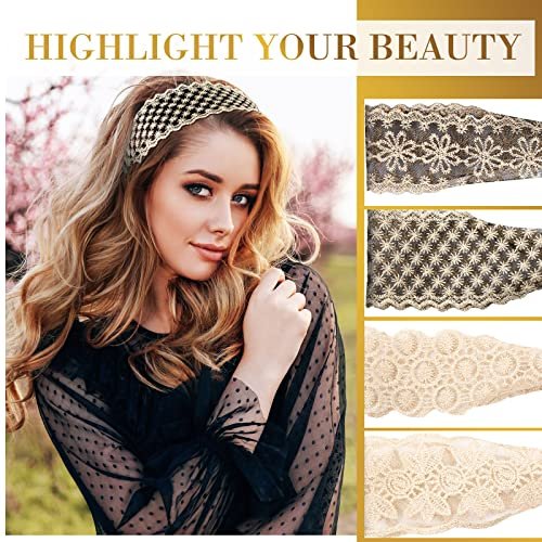 10 Pieces Lace Headbands for Women Elastic Dressy Women Headbands