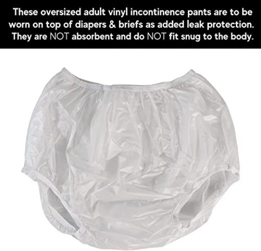 Adult Vinyl Waterproof Pull-On-Cover Incontinence Pants [Pack of 3] Extra  Waterproof Protection Designed to GO ON TOP of/Together with Diapers & Brie  - Imported Products from USA - iBhejo