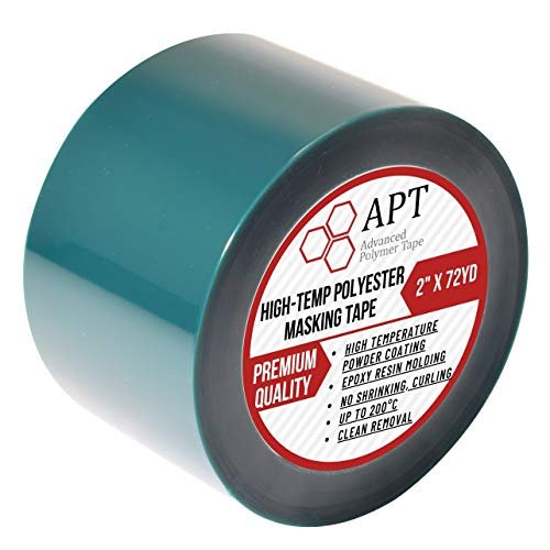 APT,2 Mil Polyester Tape with Silicone Adhesive, PET Tape, high Temperature  Tape, 3.5 mil Thickness, Powder Coating, E-Coating (1, 2 x 72Yds)