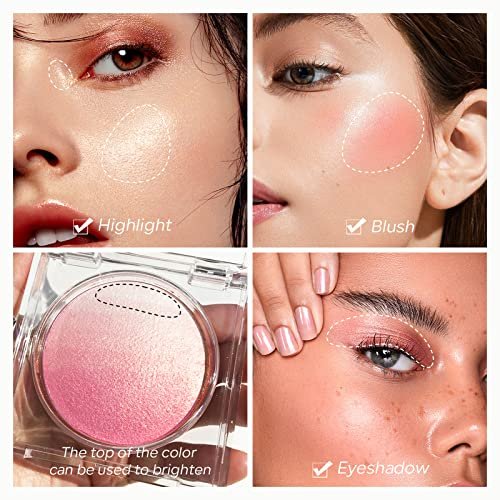 KYDA Baked Blush&Highlighter, Gradient Shimmer Facial Blush for Natural  Glowing Finish, Lasting Lightweight Buildable Easy To Blend, by Ownest  Beauty - Imported Products from USA - iBhejo