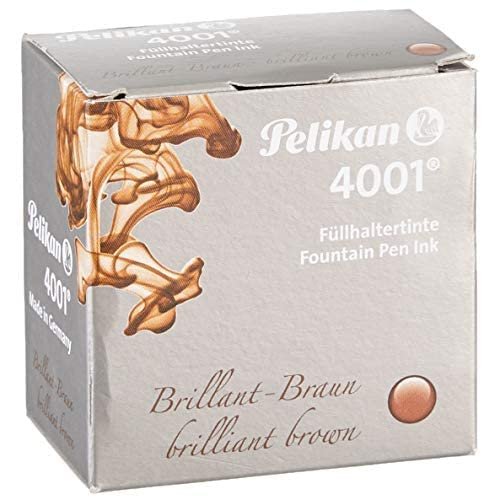  Pelikan 4001 Bottled Ink for Fountain Pens, Brilliant Brown,  30ml, 1 Each (311902) : Bottled Pen Ink : Office Products