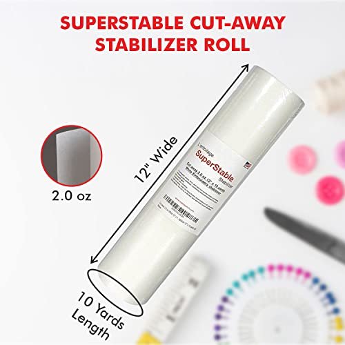 Superpunch Cutaway 2.0 Oz Stabilizer For Embroidery Machines - 12 x 10  yards roll, White SuperStable Machine Embroidery Stabilizer Backing, Cut  Away - Imported Products from USA - iBhejo