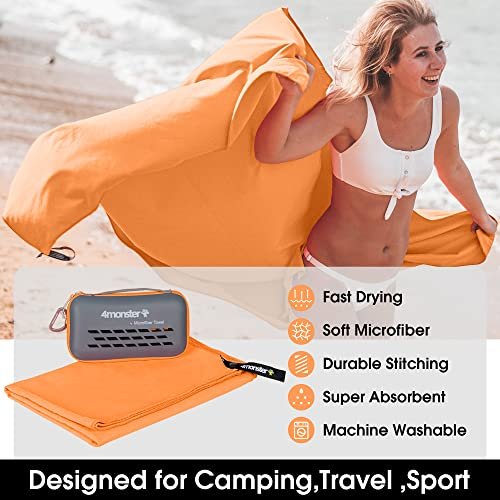 Microfiber Suede Sport Towel Compact Fast Drying Travel Gym Beach Yoga  Light