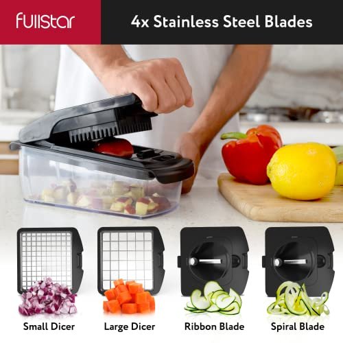 Fullstar - Vegetable Chopper, Food Chopper, Onion Chopper with Container -  All-in-1, White 