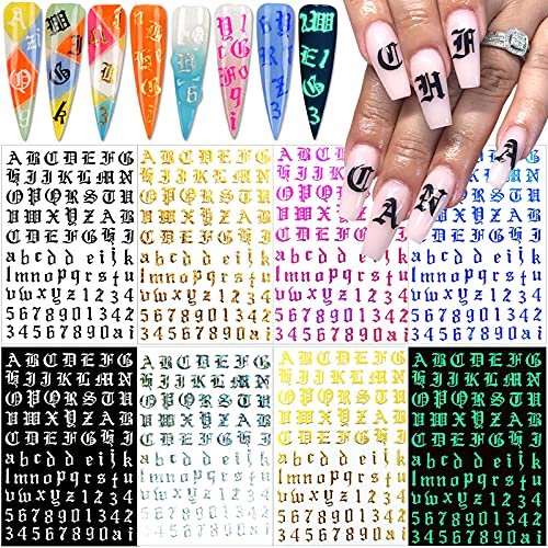 English Letter Nail Art Stickers Decals Art Latin Roman English Letters 4  Colors Self-adhesive Nail Stickers HBJY049 - Etsy Denmark