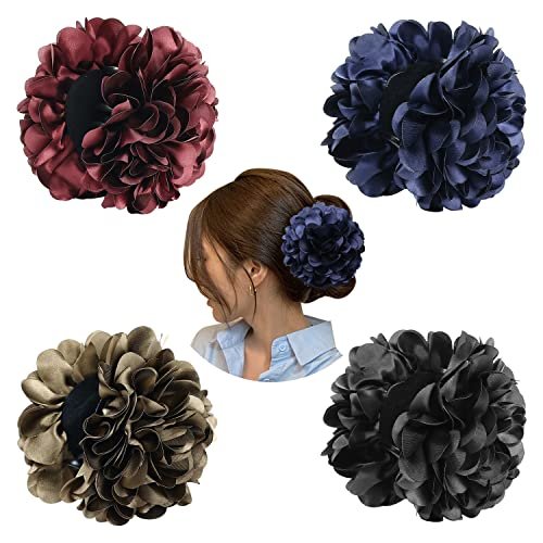 Satin flower hair clearance clips