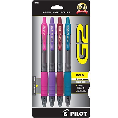 Pilot, G2 Premium Gel Roller Pens, Bold Point 1 mm, Pack of 14, Assorted  Colors