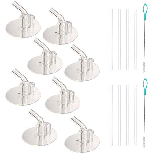  Replacement Straws for Thermos Funtainer 12 Ounce Bottle(F401),  8 Sets(8 pcs Silicone Sipper Straws, 8 pcs Silicone Straw stems and 2pcs  Straw Cleaning Brushes) : Health & Household