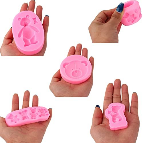 Mujiang Bear Silicone Fondant Molds For Chocolate Candy Gum Paste Crafting  Polymer Clay Cake Decorating Set Of 4 - Imported Products from USA - iBhejo