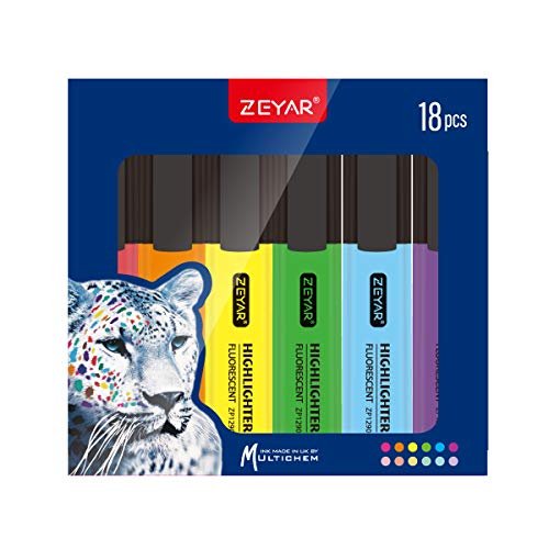 Highlighters by ZEYAR, Chisel Tip Marker Pen, Water India