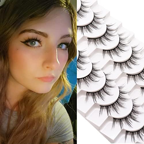 Losha Lashes Natural Look Manga Lashes with Clear Band Wispy False