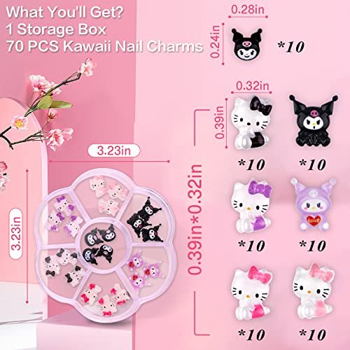 70 Pcs Kawaii Nail Charms Slime Charms 3D Nail Art Charms Flatback Resin  Charms, For Nail Art Decorations Supplies - Imported Products from USA -  iBhejo